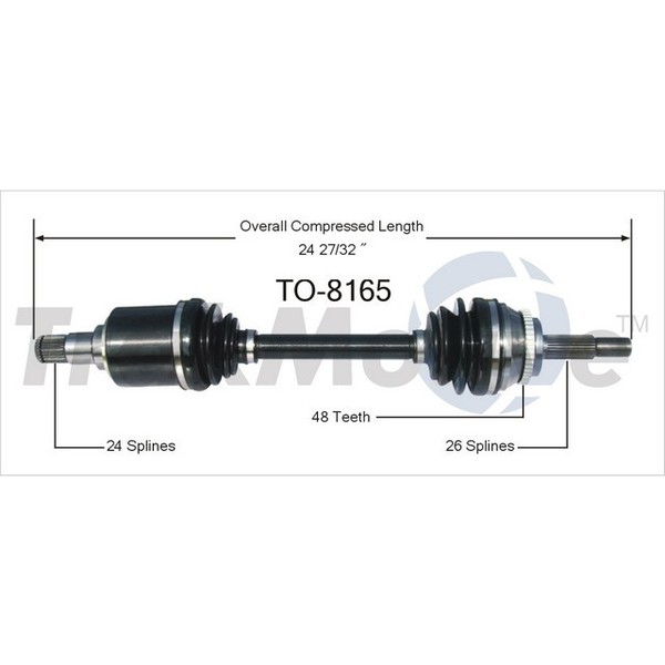Surtrack Axle Cv Axle Shaft, To-8165 TO-8165